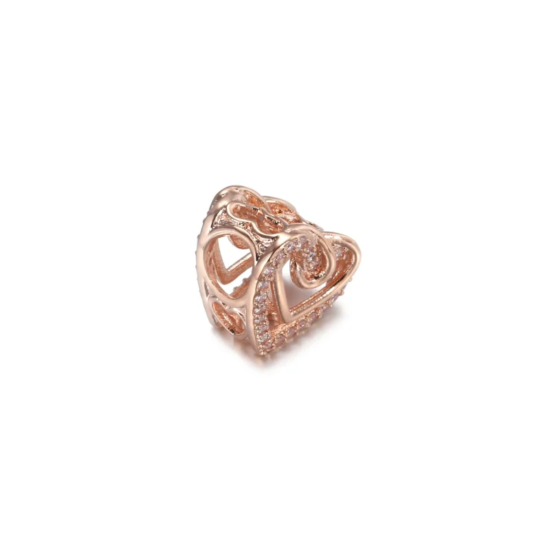 (immagine per) Charm PANDORA Cuori Intrecciati con Pietre - 789270C01 - Visualizza 3