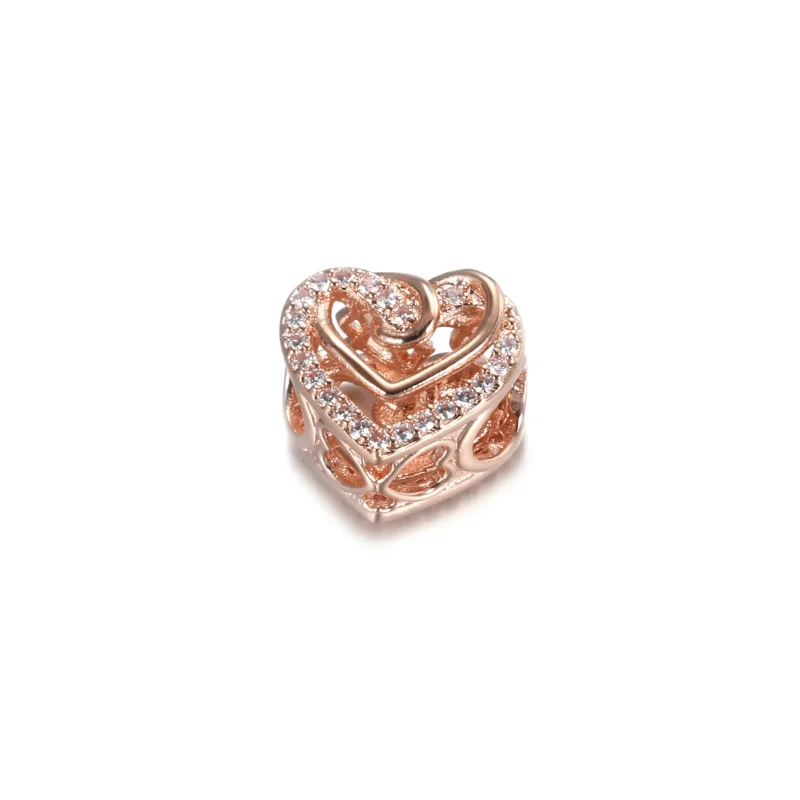 (immagine per) Charm PANDORA Cuori Intrecciati con Pietre - 789270C01 - Visualizza 4