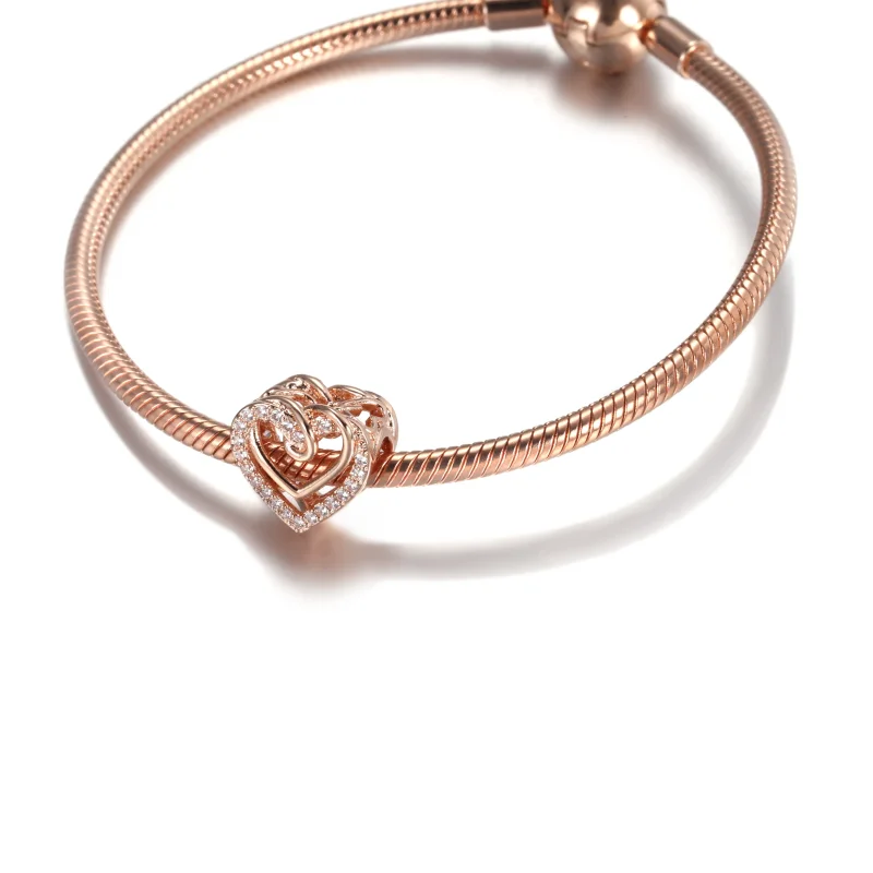 (immagine per) Charm PANDORA Cuori Intrecciati con Pietre - 789270C01 - Visualizza 5