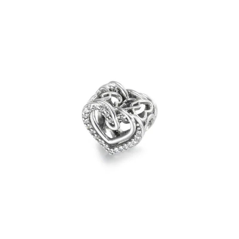 (immagine per) Charm PANDORA Cuori Intrecciati con Pietre - 799270C01 - Visualizza 2