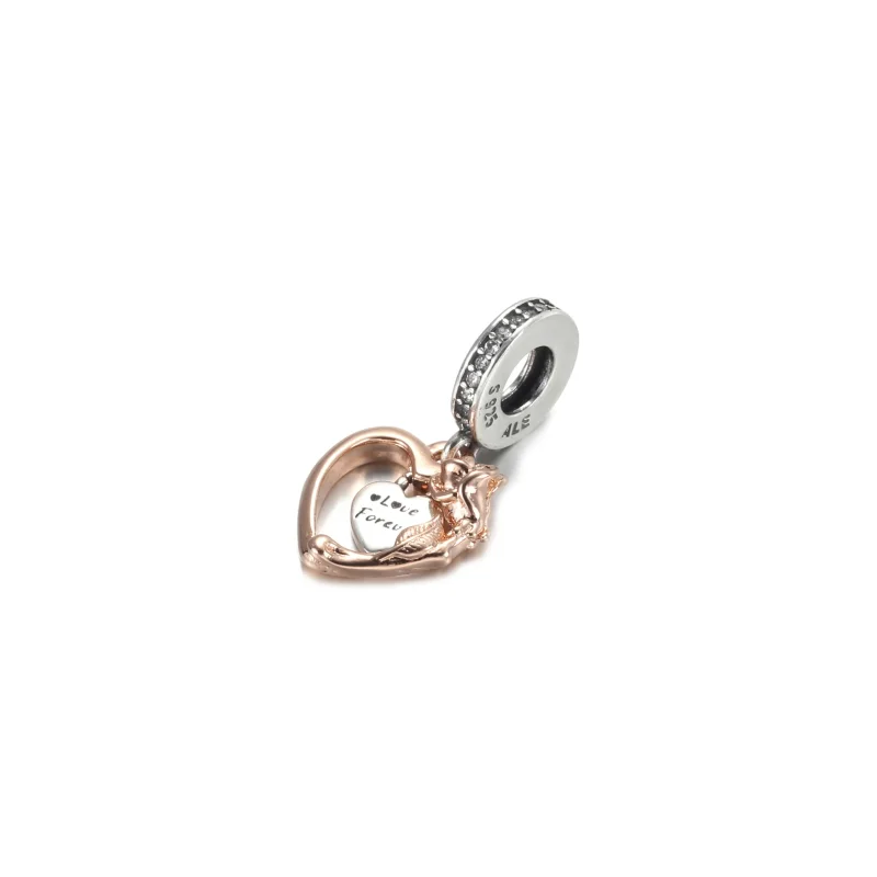 (immagine per) Charm Pendente PANDORA Cuore e Rosa - 789290C01 - Visualizza 2