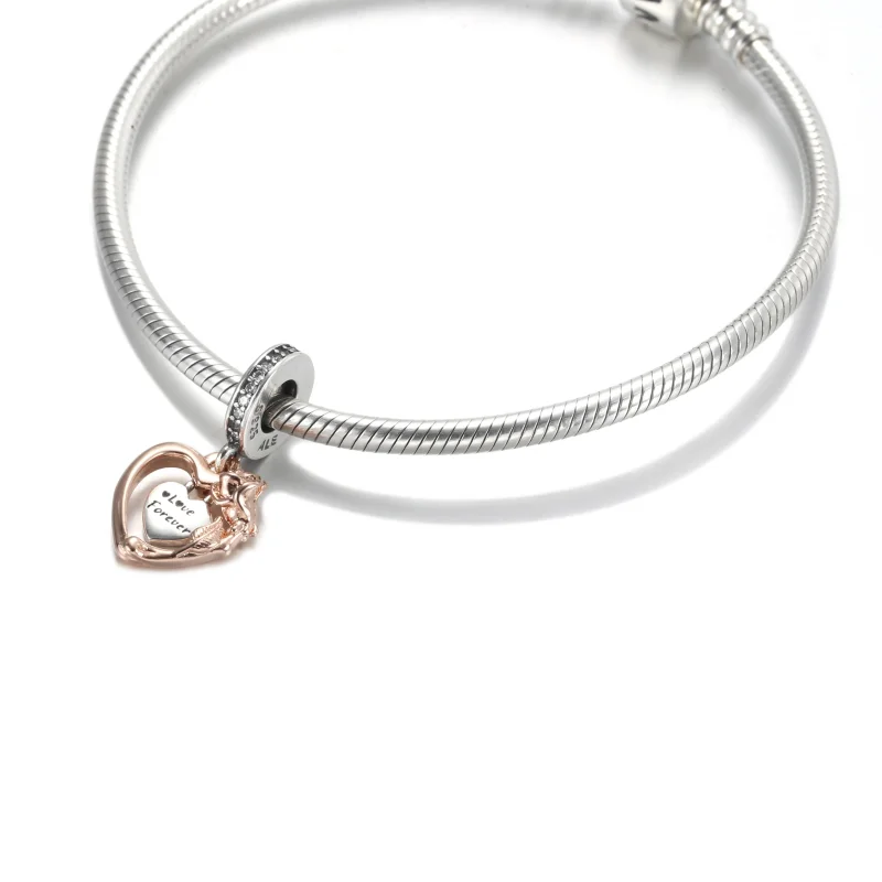 (immagine per) Charm Pendente PANDORA Cuore e Rosa - 789290C01 - Visualizza 5