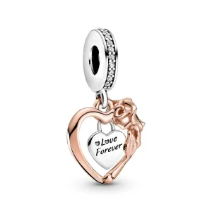 (immagine per) Charm Pendente PANDORA Cuore e Rosa - 789290C01