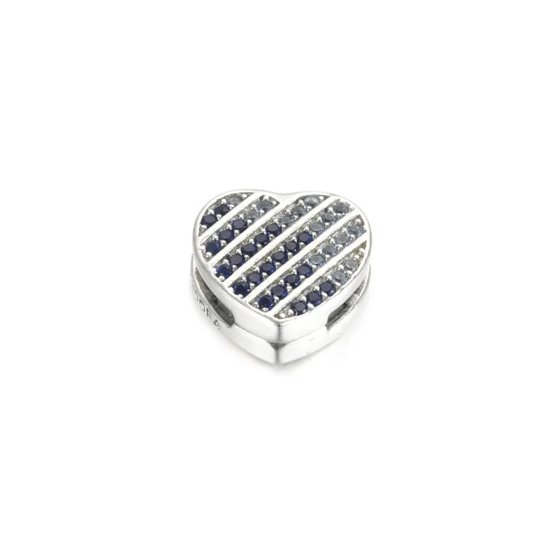 (immagine per) Clip PANDORA Cuore Pietre blu - 799346C01 - Visualizza 5