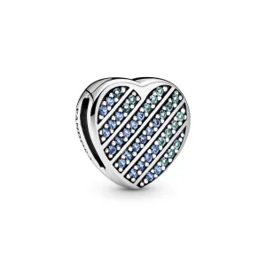 (immagine per) Clip PANDORA Cuore Pietre blu - 799346C01