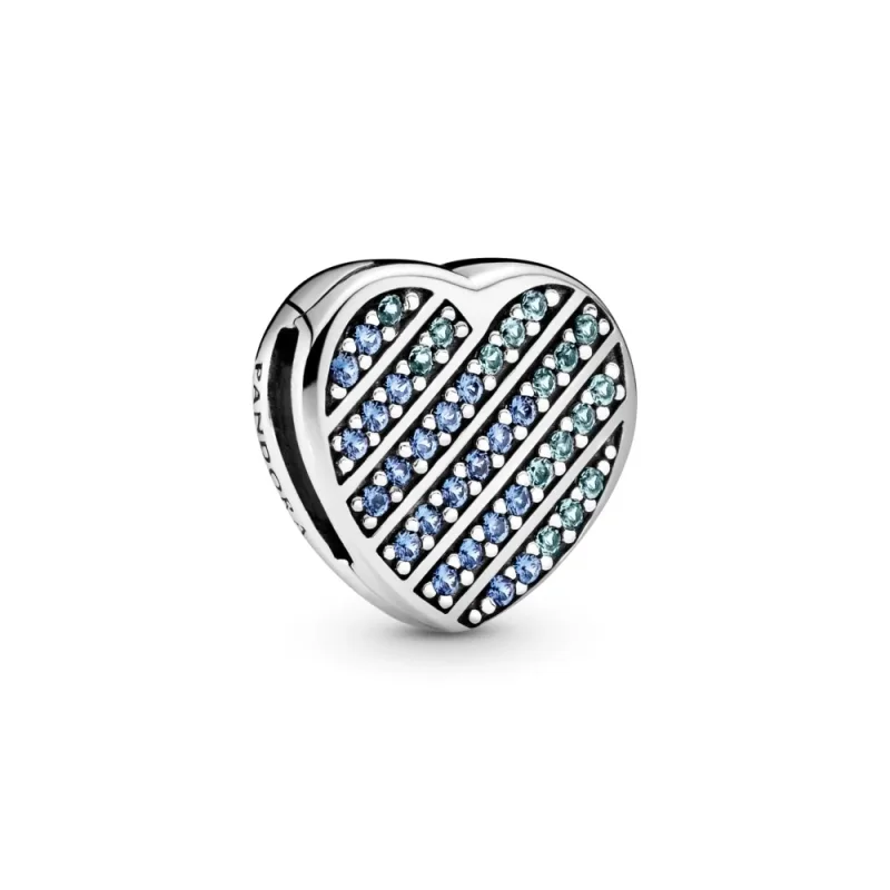 (immagine per) Clip PANDORA Cuore Pietre blu - 799346C01