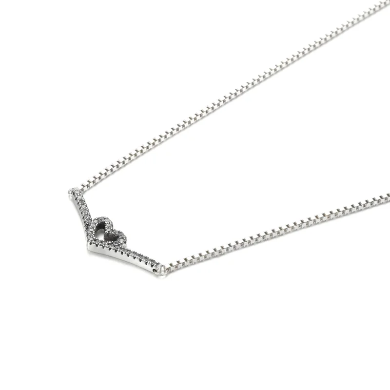 (immagine per) Collana PANDORA Cuore Desiderio Scintillante - 399273C01 - Visualizza 2