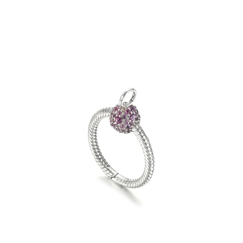(immagine per) Pendente Pandora Pavé rosa piccolo O - 399097C02 - Visualizza 2