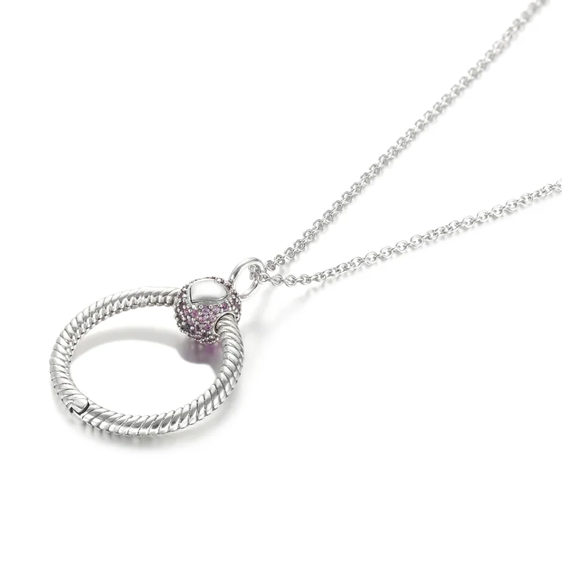 (immagine per) Pendente Pandora Pavé rosa piccolo O - 399097C02 - Visualizza 5