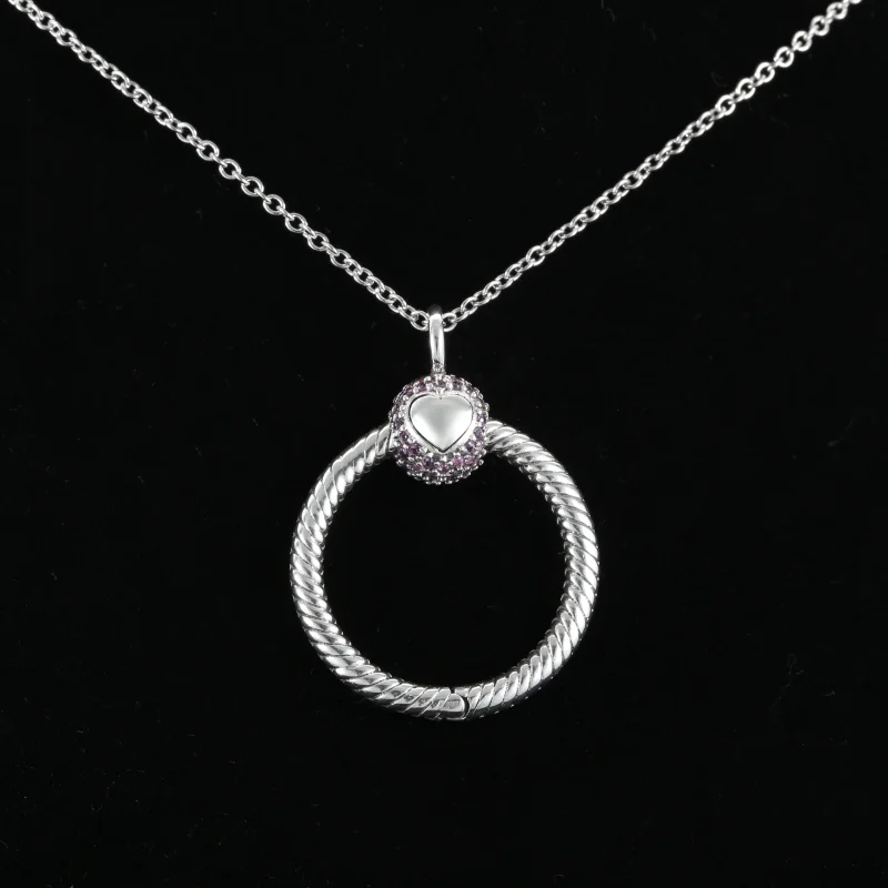 (immagine per) Pendente Pandora Pavé rosa piccolo O - 399097C02 - Visualizza 6