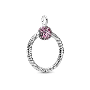 (immagine per) Pendente Pandora Pavé rosa piccolo O - 399097C02