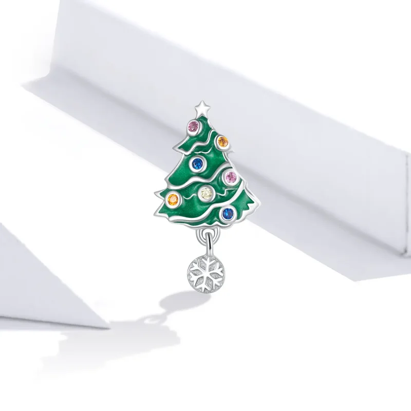 (immagine per) Charm tipo Pandora Albero di Natale colorato - BSC374 - Visualizza 2