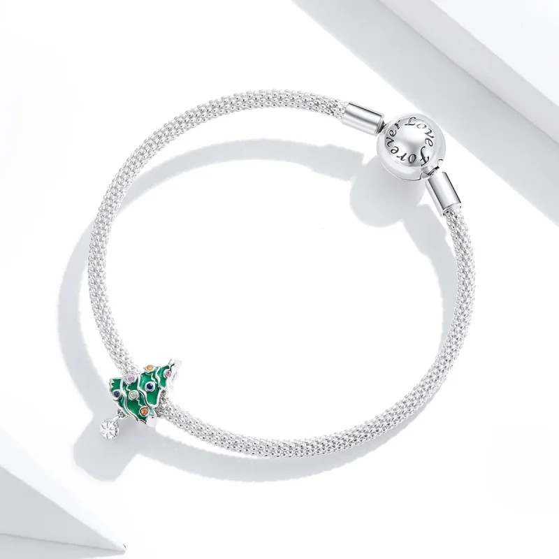 (immagine per) Charm tipo Pandora Albero di Natale colorato - BSC374 - Visualizza 3