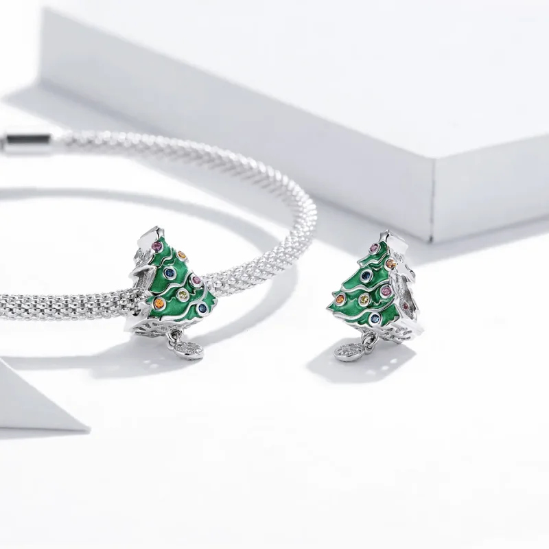 (immagine per) Charm tipo Pandora Albero di Natale colorato - BSC374 - Visualizza 4