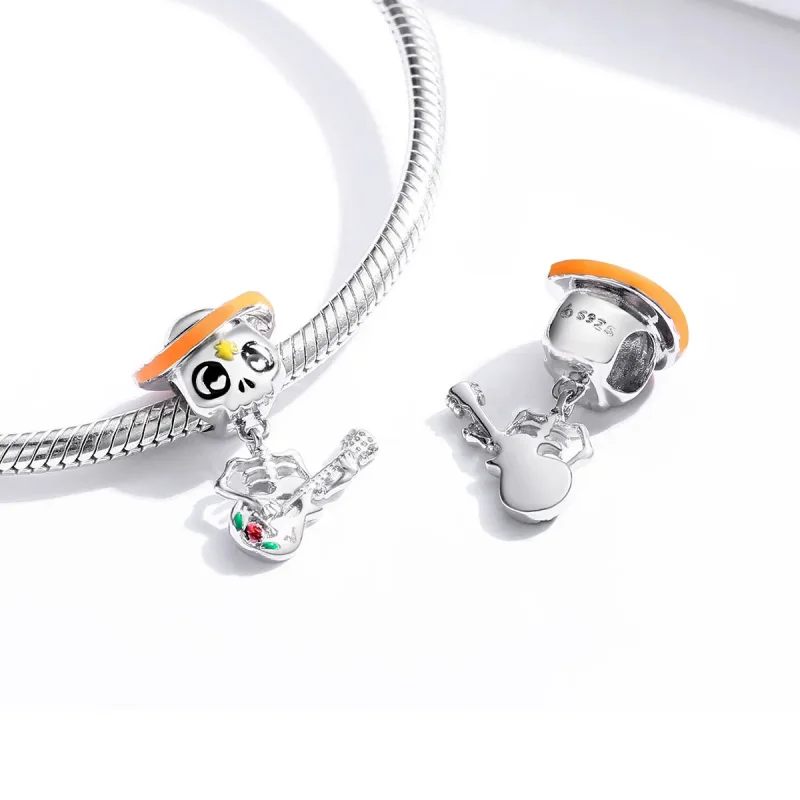 (immagine per) Charm tipo Pandora Chitarra Skull Man - BSC327 - Visualizza 4