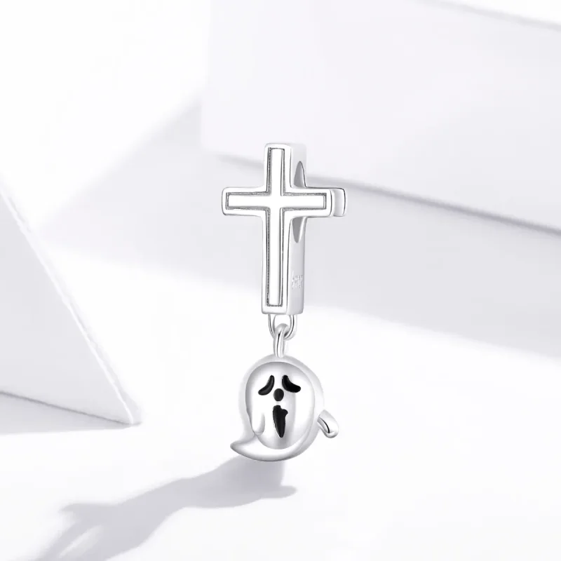(immagine per) Charm tipo Pandora Fantasma di Halloween - BSC328 - Visualizza 2