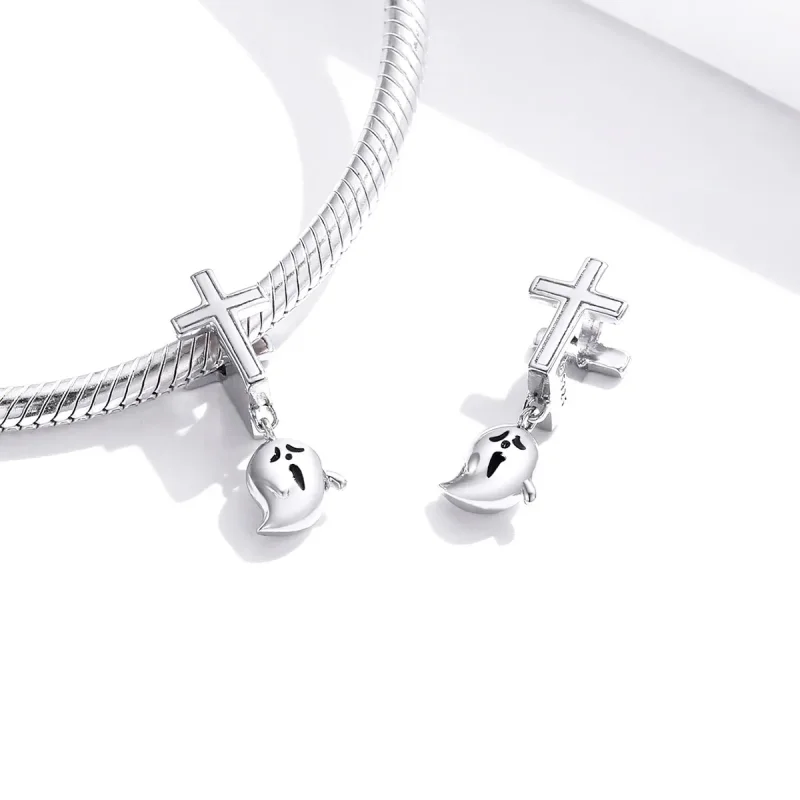 (immagine per) Charm tipo Pandora Fantasma di Halloween - BSC328 - Visualizza 4