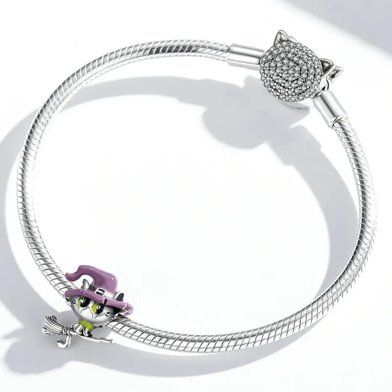 (immagine per) Charm tipo Pandora Gatto strega - SCC1956 - Visualizza 3