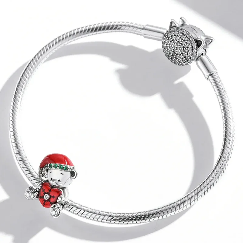 (immagine per) Charm tipo Pandora Orso di Natale - SCC2035 - Visualizza 3