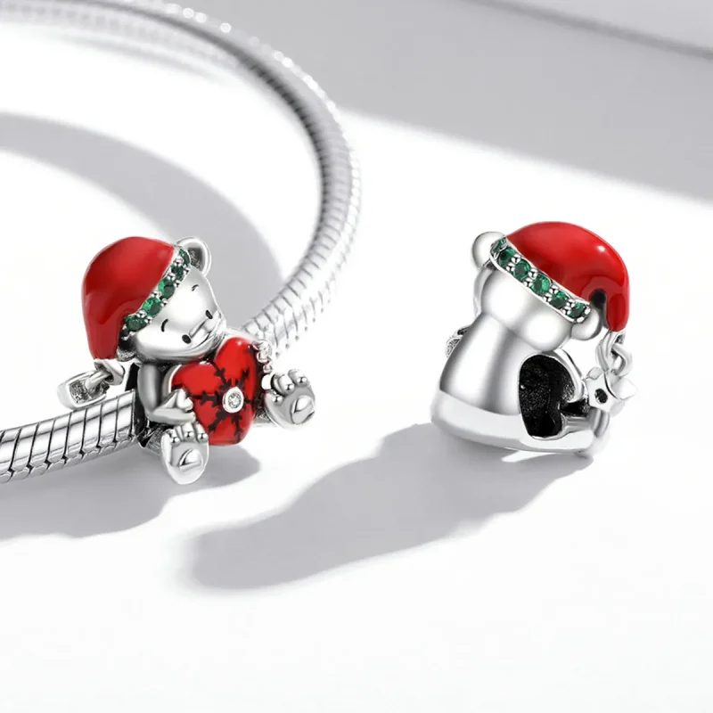 (immagine per) Charm tipo Pandora Orso di Natale - SCC2035 - Visualizza 4
