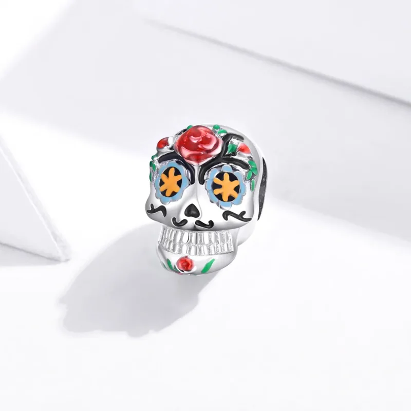 (immagine per) Charm tipo Pandora Teschio di Halloween - BSC326 - Visualizza 2