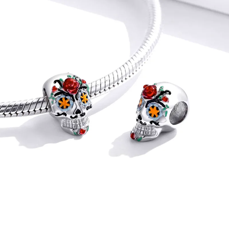 (immagine per) Charm tipo Pandora Teschio di Halloween - BSC326 - Visualizza 4