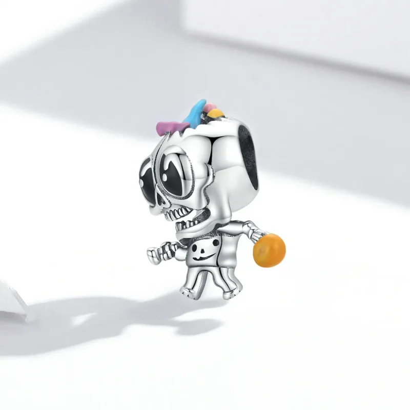 (immagine per) Charm tipo Pandora Teschio di Halloween - SCC1955 - Visualizza 2