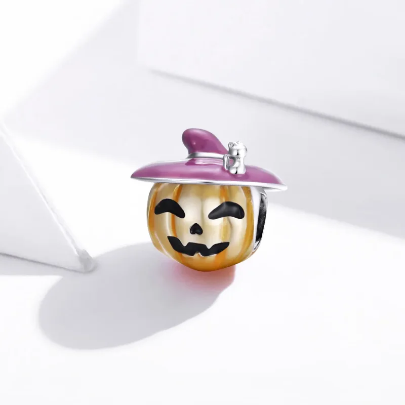 (immagine per) Charm tipo Pandora Zucche di Halloween - BSC329 - Visualizza 2