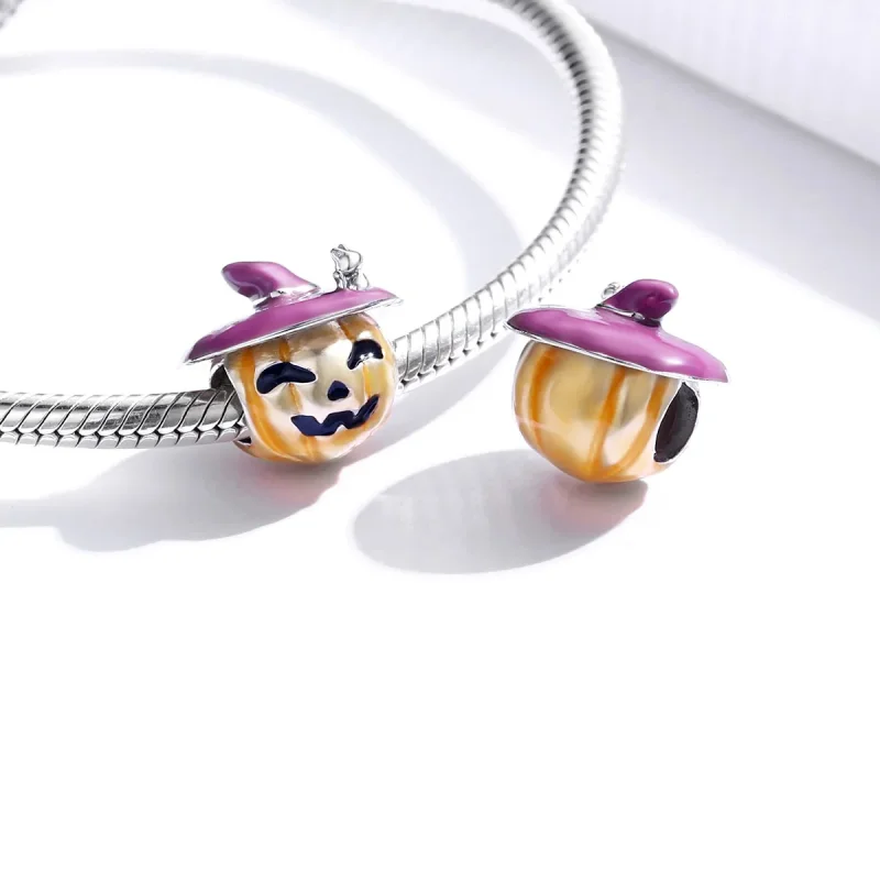 (immagine per) Charm tipo Pandora Zucche di Halloween - BSC329 - Visualizza 4