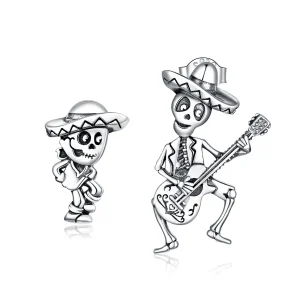 (immagine per) Orecchini a Lobo tipo Pandora Chitarra Skull Man - BSE420