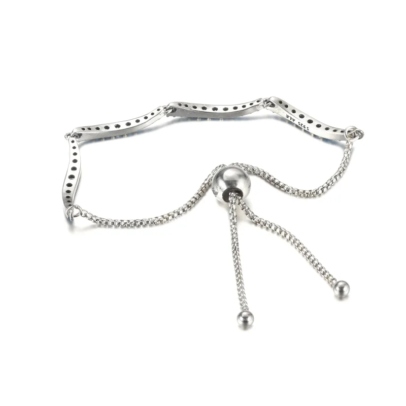 (immagine per) Bracciale Pandora Dispositivo di scorrimento ondulato blu - 599436C01 - Visualizza 5