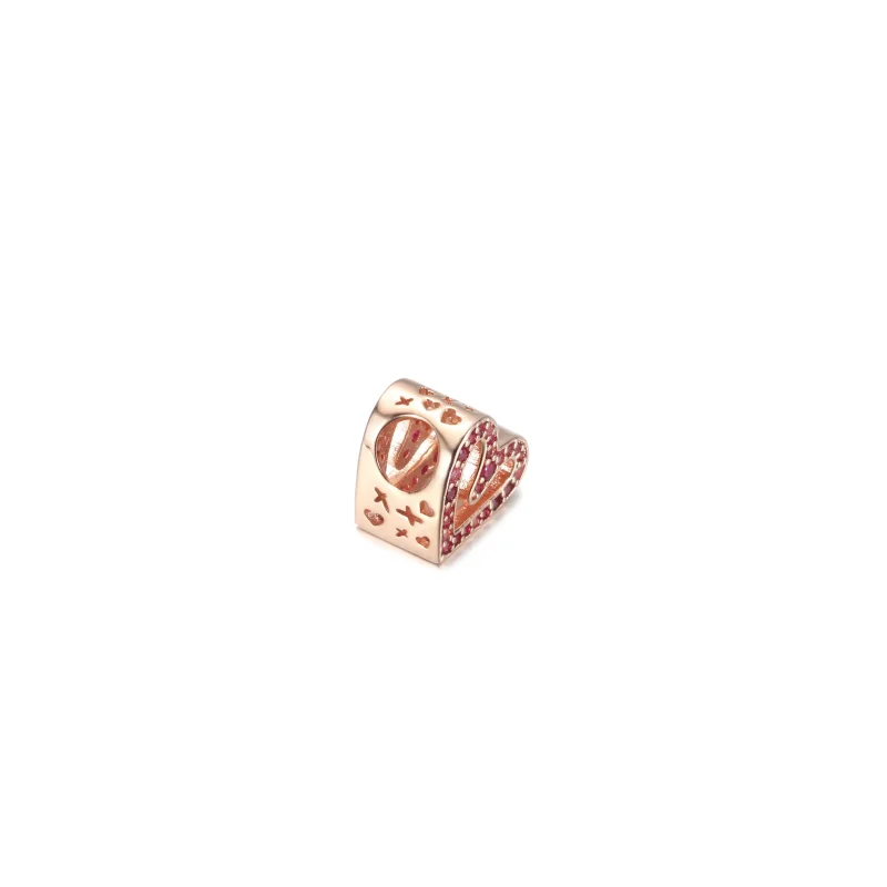 (immagine per) Charm Pandora cuore a mano libera rosa rubino scintillante - 788692C02 - Visualizza 4
