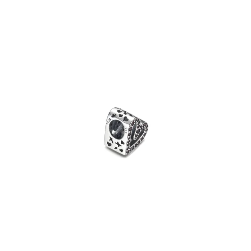(immagine per) Charm Pandora Cuore rosso rubino scintillante a mano libera - 798692C02 - Visualizza 3