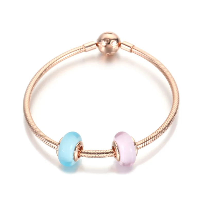 (immagine per) Charm PANDORA in Vetro di Murano Rosa Opaco - 789421C00 - Visualizza 3