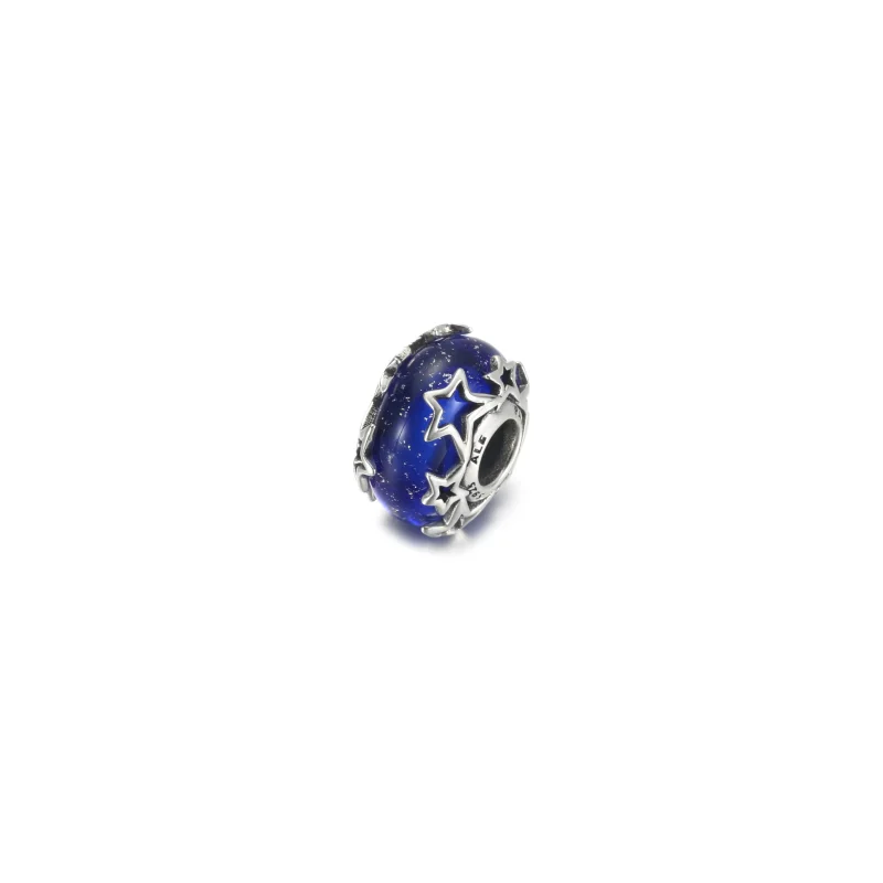 (immagine per) Charm PANDORA Vetro di Murano Blu con Stelle - 790015C00 - Visualizza 2