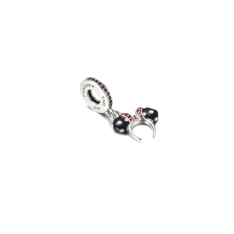 (immagine per) Charm Pendente Pandora Cerchietto per orecchie in bianco e nero di Minnie - P400 - Visualizza 3