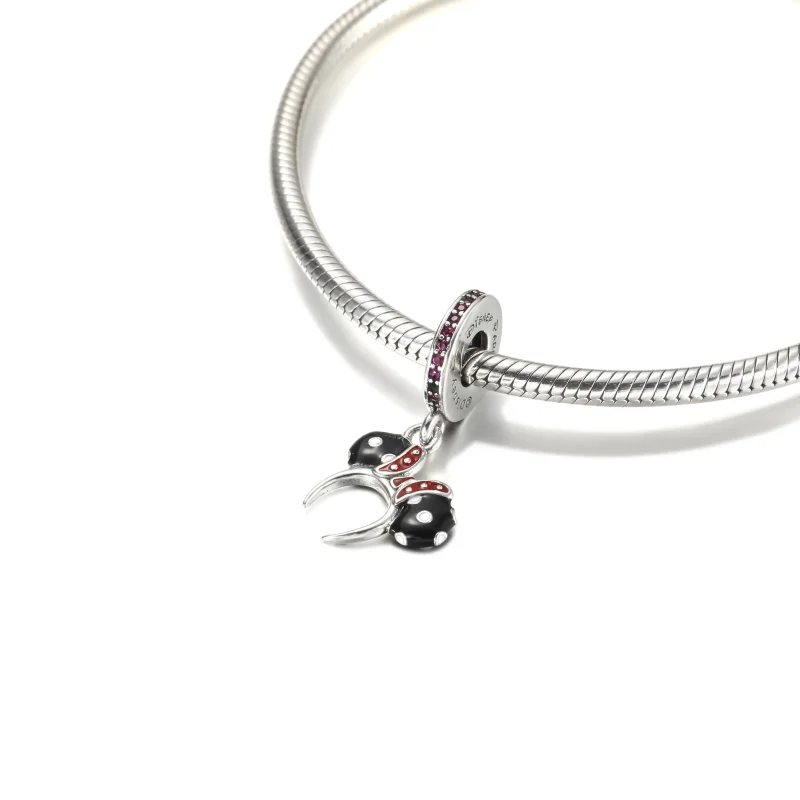 (immagine per) Charm Pendente Pandora Cerchietto per orecchie in bianco e nero di Minnie - P400 - Visualizza 5