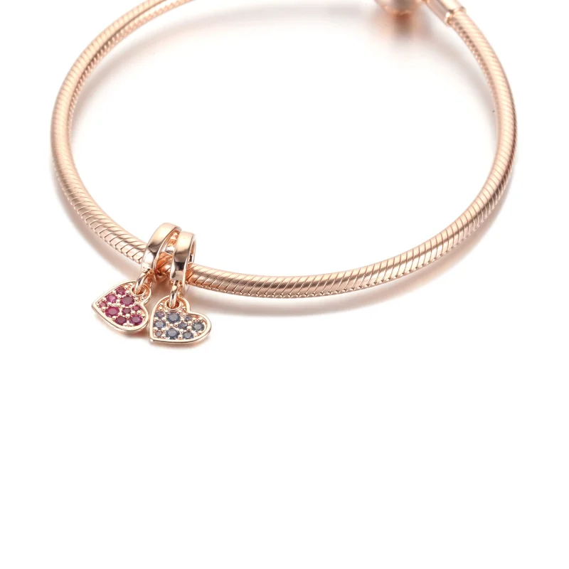 (immagine per) Charm Pendente Pandora Cuore Inclinato Pavé Viola Reale - 789404C03 - Visualizza 3