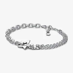 Braccialetto a doppia catena PANDORA Shooting Star - 592409C01 (immagine per) Braccialetto a doppia catena PANDORA Shooting Star - 592409C01