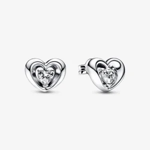 (immagine per) Orecchini a bottone PANDORA Radiant Heart & Floating Stone - 292500C01