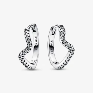 (immagine per) Orecchini a cerchio PANDORA Sparkling Wave - 292545C01