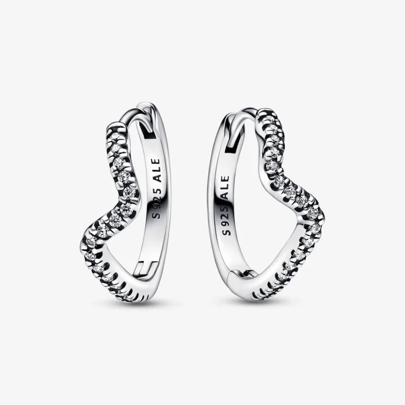 (immagine per) Orecchini a cerchio PANDORA Sparkling Wave - 292545C01