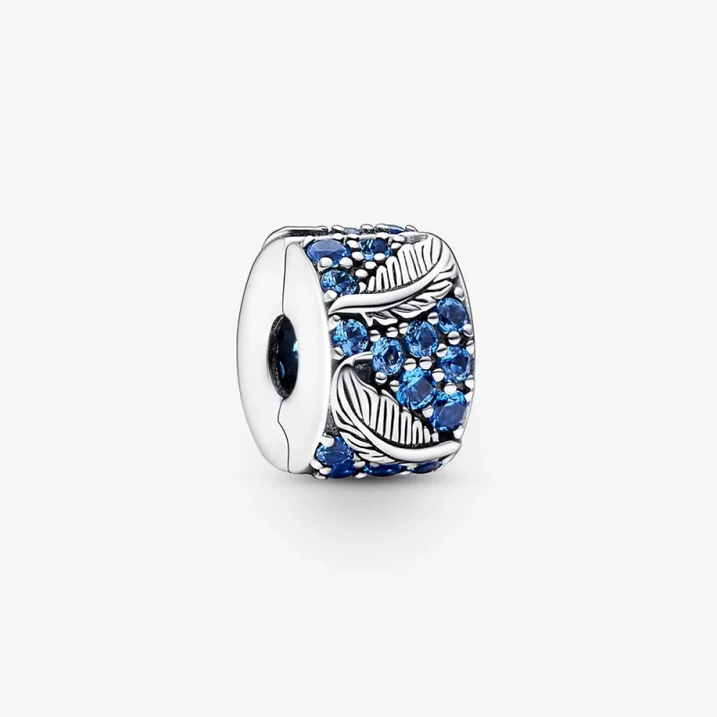 (immagine per) PANDORA Charm Clip Curva Piuma & Pavé - 792552C01