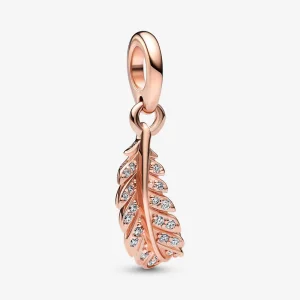 (immagine per) PANDORA Ciondolo a Goccia Fluttuante con Piuma Curva - 782578C01