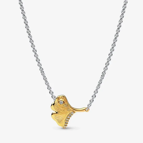 (immagine per) PANDORA Ginkgo collier in argento sterling e placcato in oro 14k con zirconi cubici trasparenti - 362443C01