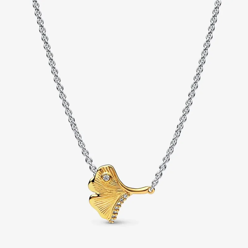 (immagine per) PANDORA Ginkgo collier in argento sterling e placcato in oro 14k con zirconi cubici trasparenti - 362443C01