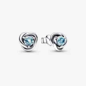 (immagine per) PANDORA Orecchini a cerchio eterni con cerchi stud in acqua marina blu - 292334C09