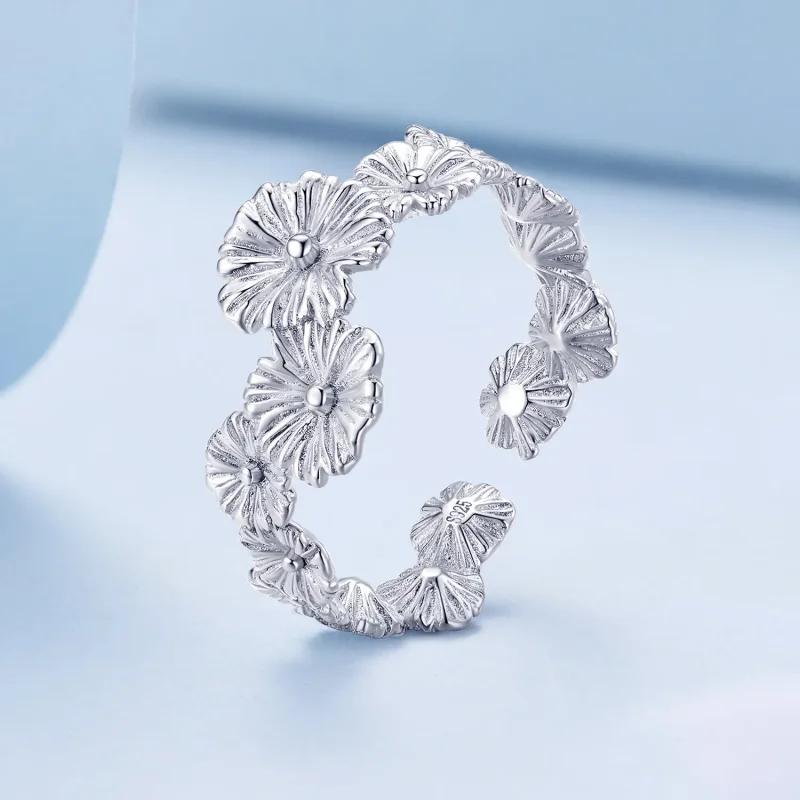 (immagine per) Anello a fascia stile Pandora con fiore di margherita classico - BSR382 - Visualizza 2