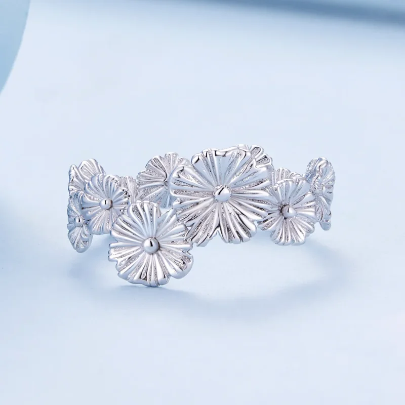 (immagine per) Anello a fascia stile Pandora con fiore di margherita classico - BSR382 - Visualizza 3
