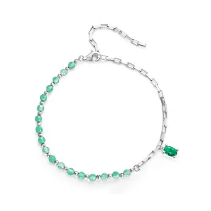 Braccialetto verde stile Pandora - BSB128 (immagine per) Braccialetto verde stile Pandora - BSB128